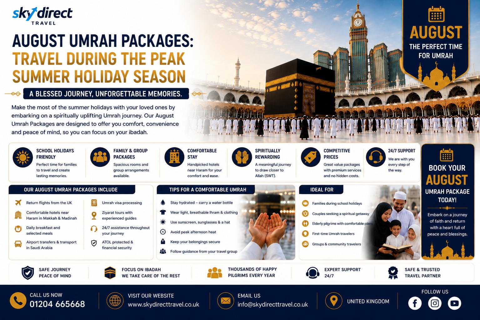 August Umrah Packages: Travel During the Peak Summer Holiday Season