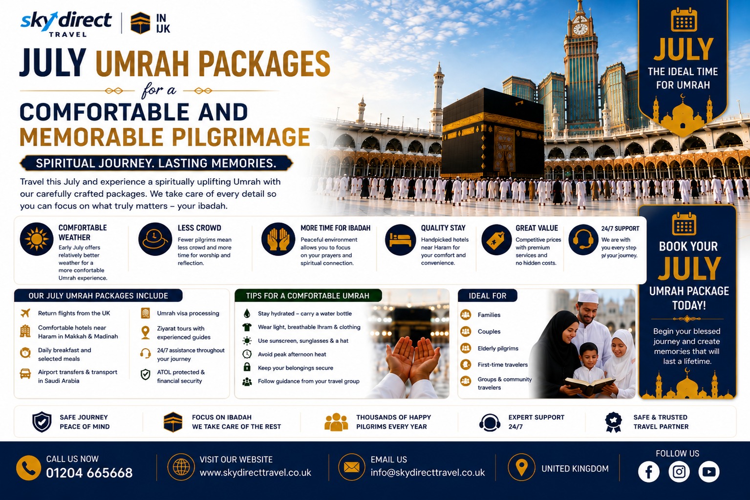 July Umrah Packages for a Comfortable and Memorable Pilgrimage